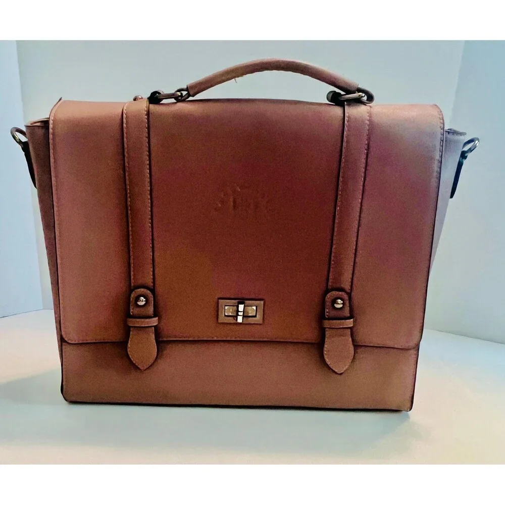 EaseGave Women 15.6 Inch Laptop Briefcase Saffiano Grained Eco-Leather